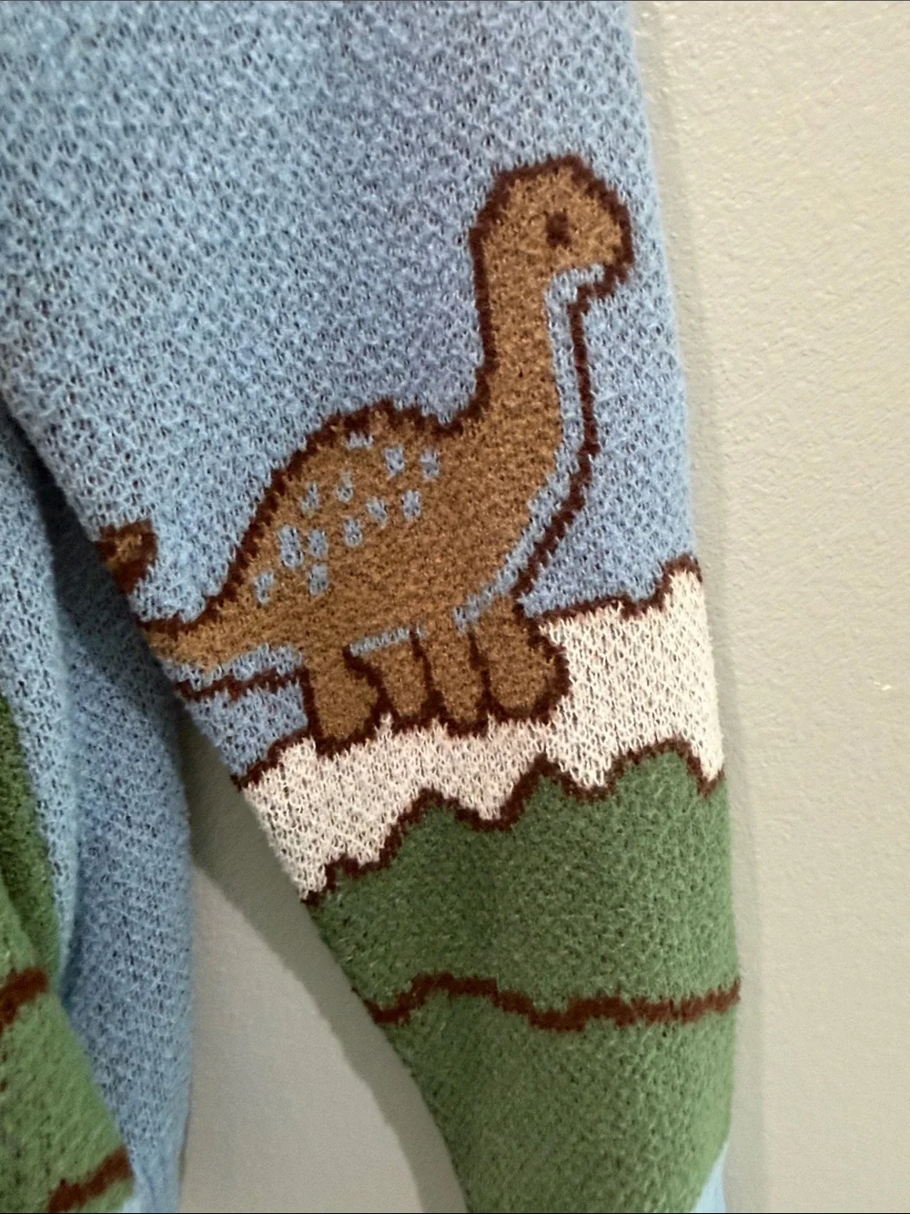 Dinosaur Knit Novelty Sweater Meteor Comet Landscape Unisex Science Teacher Lg